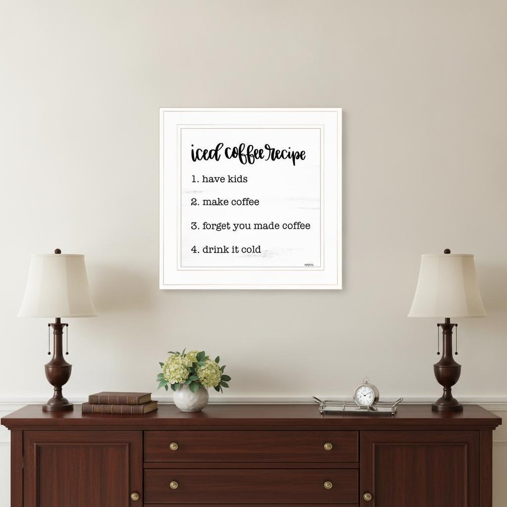 Iced Coffee Recipe 2 White Framed Print Wall Art HomeRoots