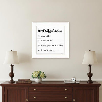 Iced Coffee Recipe 2 White Framed Print Wall Art HomeRoots