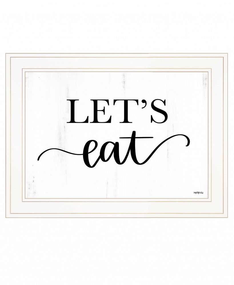 Lets Eat 2 White Framed Print Kitchen Wall Art HomeRoots