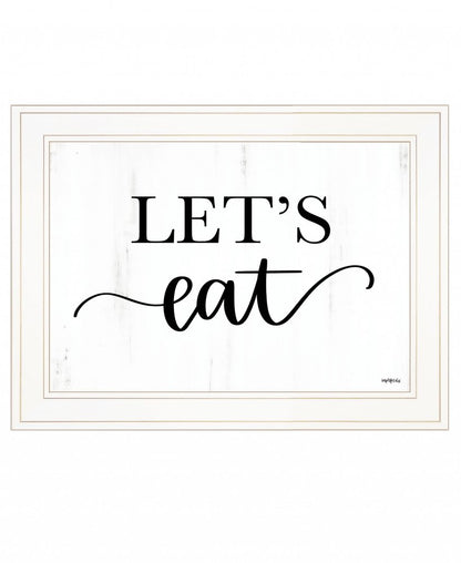 Lets Eat 2 White Framed Print Kitchen Wall Art HomeRoots