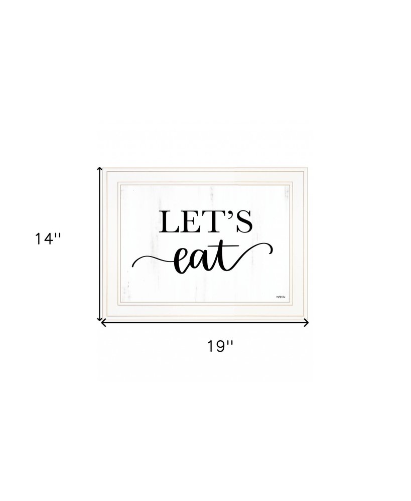 Lets Eat 2 White Framed Print Kitchen Wall Art HomeRoots