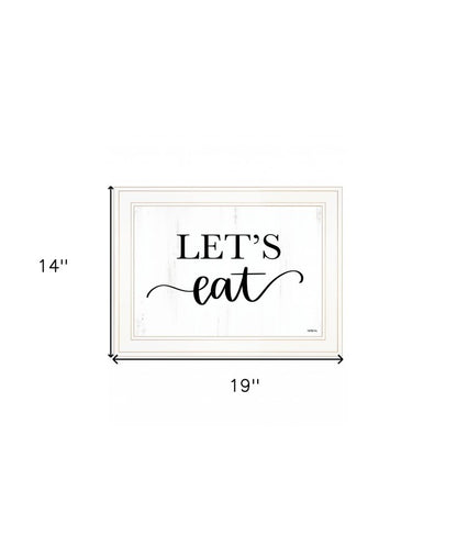 Lets Eat 2 White Framed Print Kitchen Wall Art HomeRoots