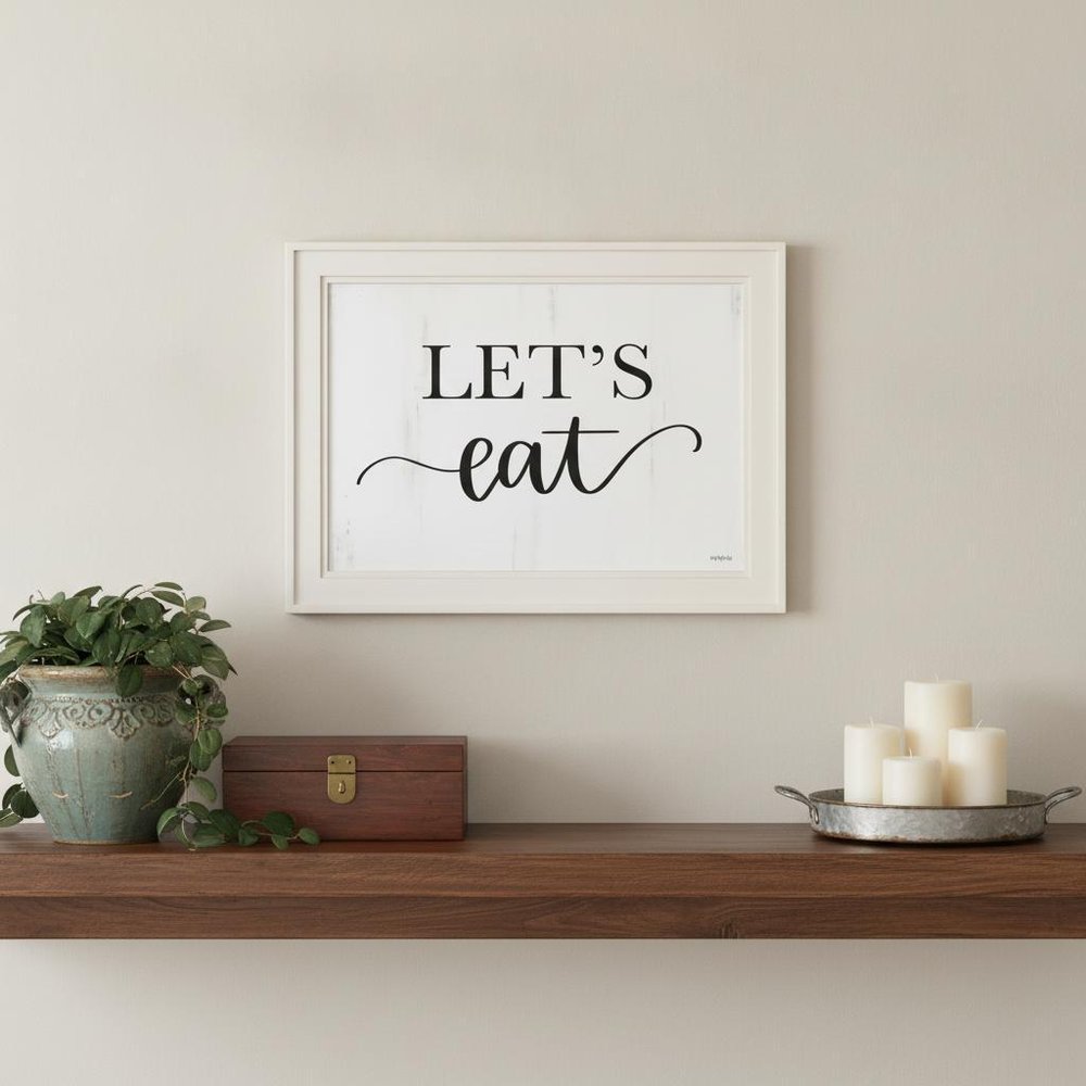Lets Eat 2 White Framed Print Kitchen Wall Art — view 5