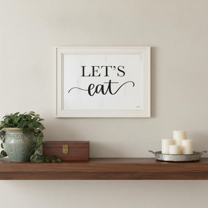 Lets Eat 2 White Framed Print Kitchen Wall Art HomeRoots