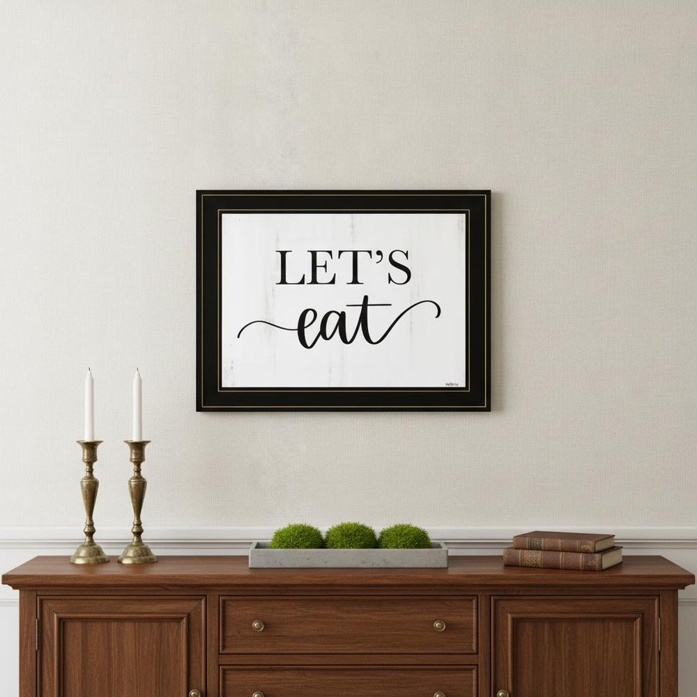 Lets Eat 3 Black Framed Print Kitchen Wall Art HomeRoots