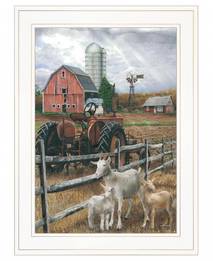 The Old Tractor 2 White Framed Print Wall Art — view 2
