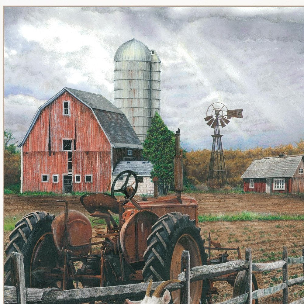 The Old Tractor 2 White Framed Print Wall Art HomeRoots