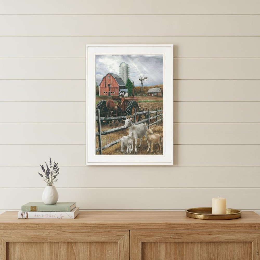 The Old Tractor 2 White Framed Print Wall Art HomeRoots