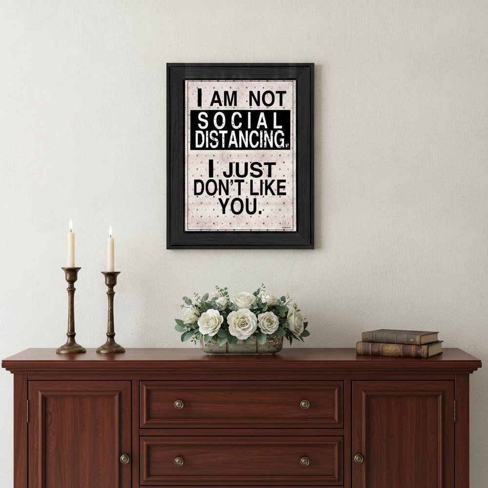 Social Distancing 1 Black Framed Print Wall Art HomeRoots