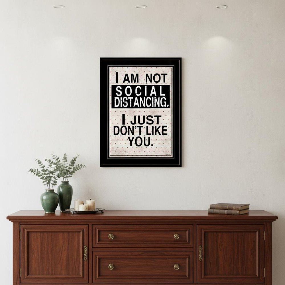 Social Distancing 2 Black Framed Print Wall Art — view 1