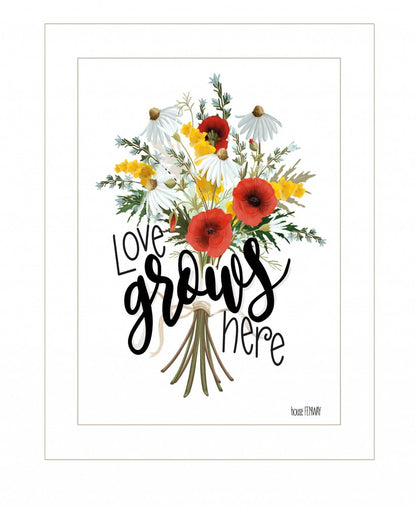 Love Grows Here 2 White Framed Print Wall Art HomeRoots