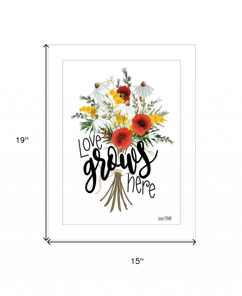 Love Grows Here 2 White Framed Print Wall Art HomeRoots