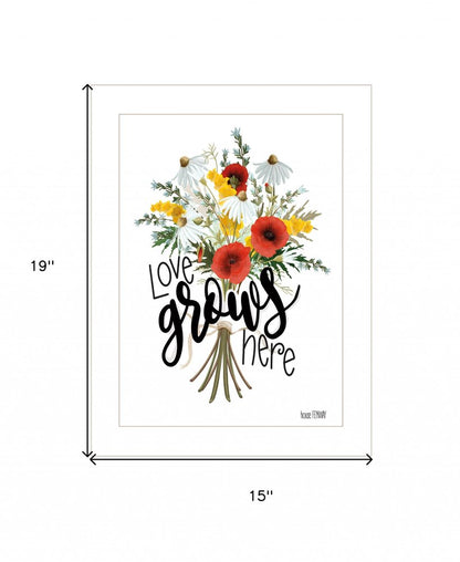 Love Grows Here 2 White Framed Print Wall Art HomeRoots