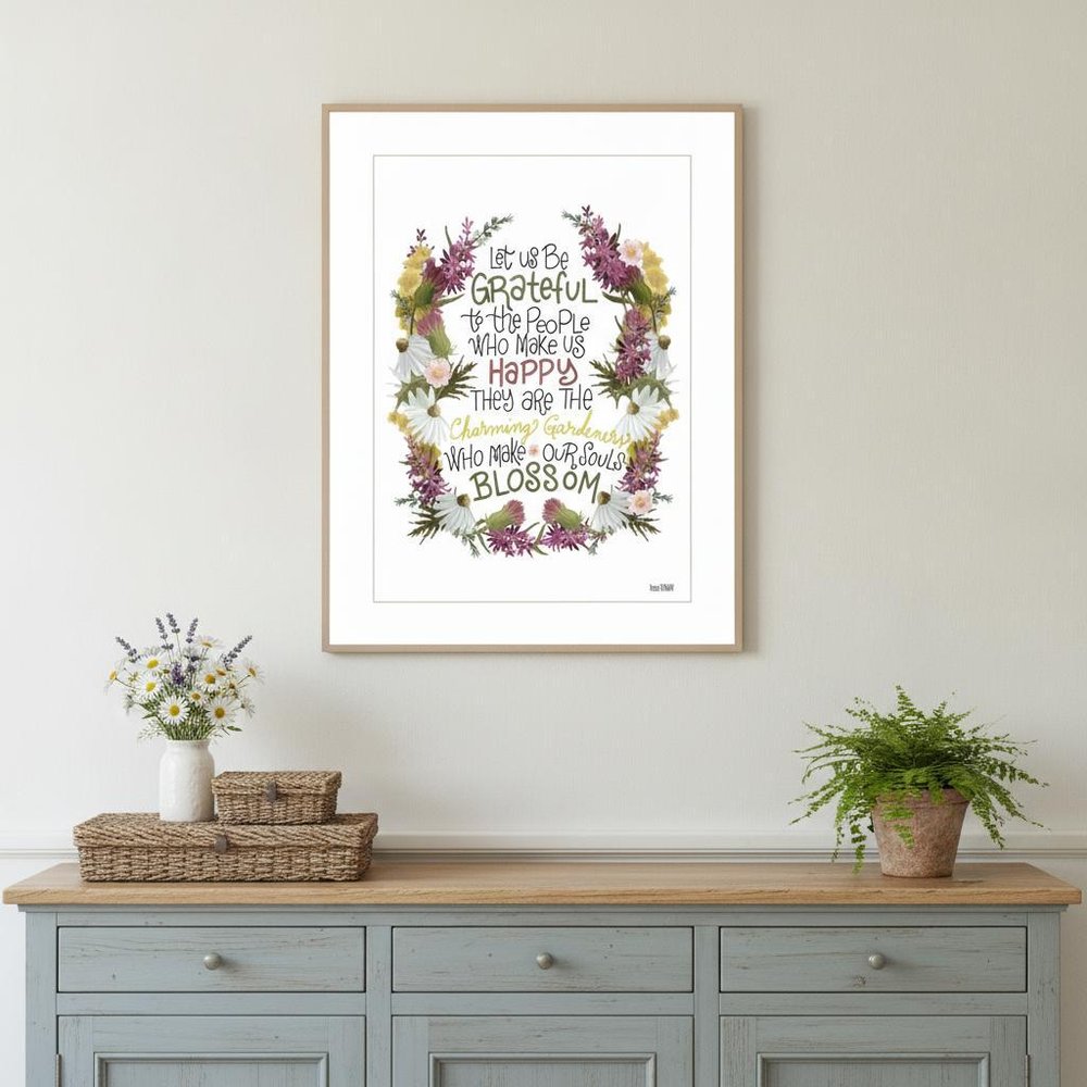 Charming Garden 2 White Framed Print Wall Art — view 4