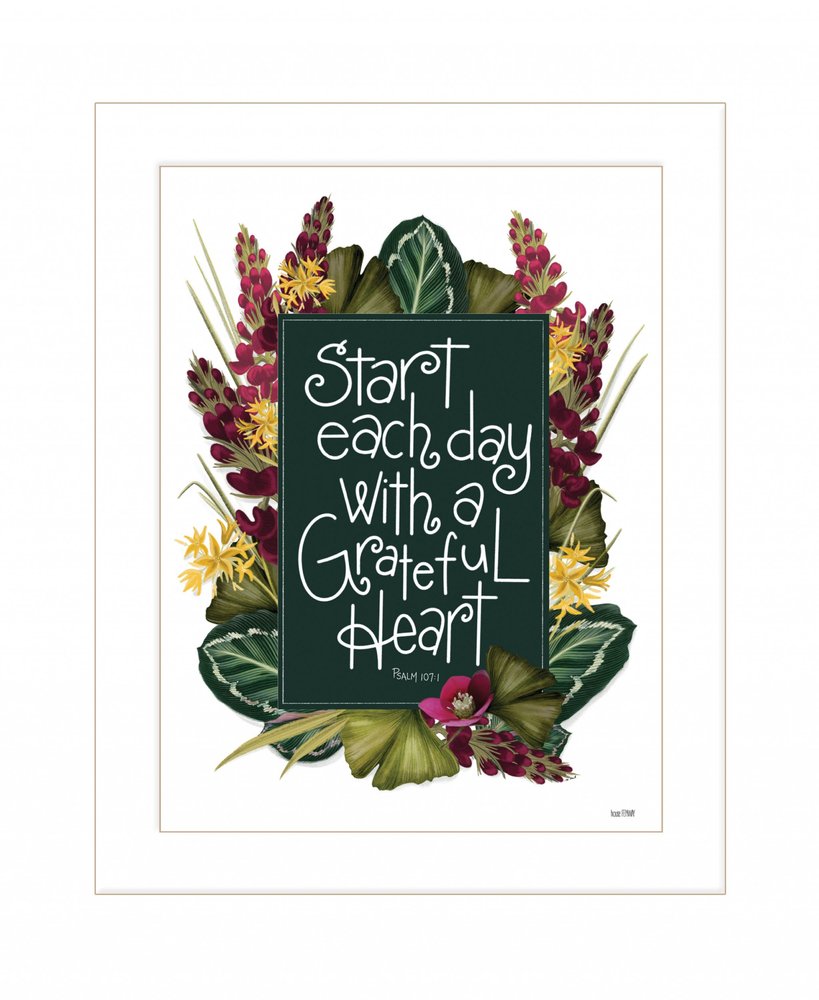 Grateful Heart 3 White Framed Print Wall Art HomeRoots