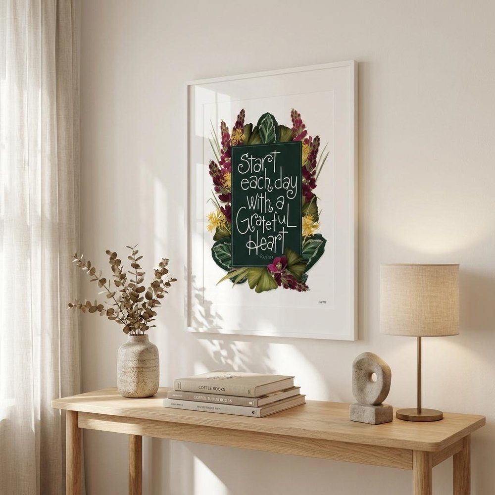 Grateful Heart 3 White Framed Print Wall Art HomeRoots