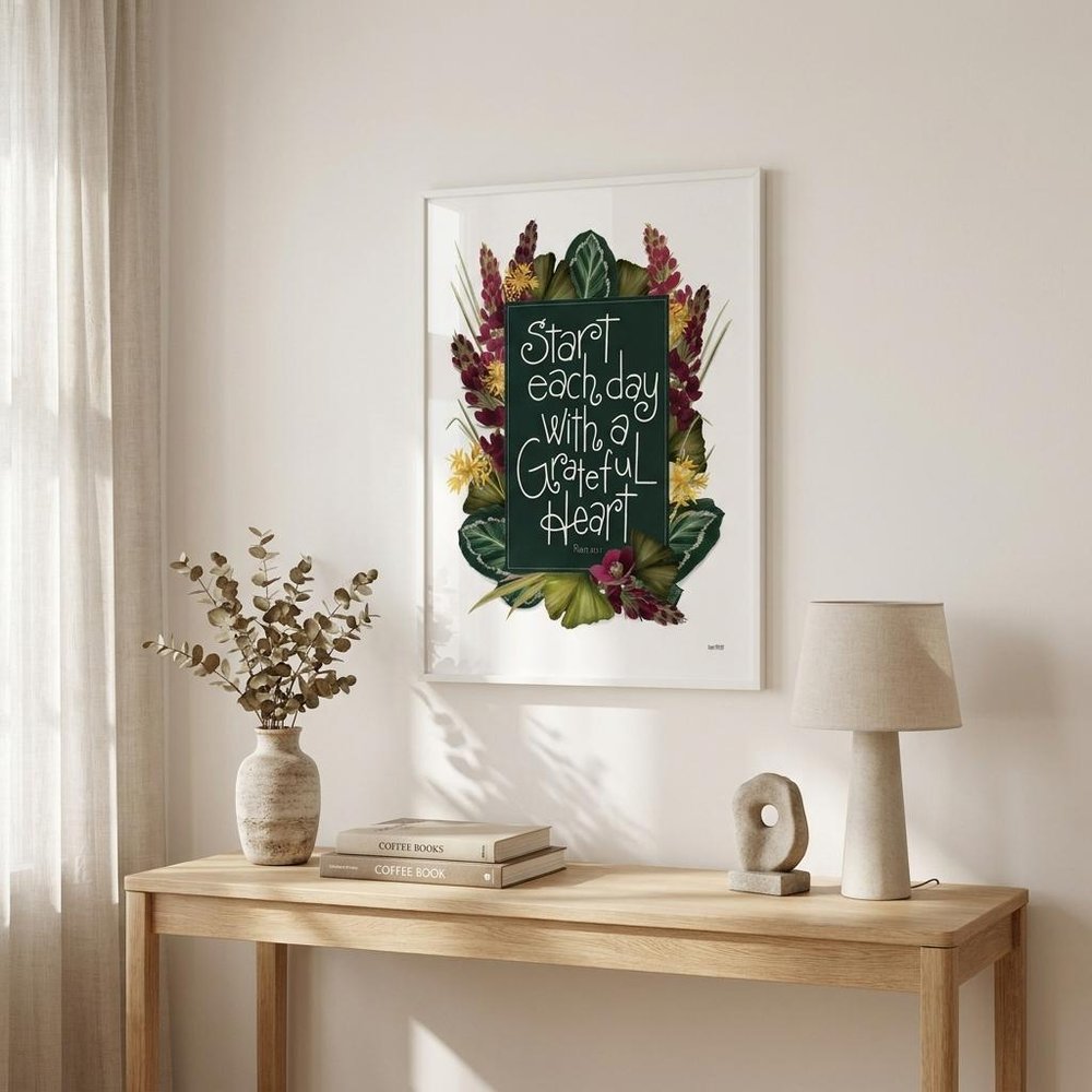 Grateful Heart 3 White Framed Print Wall Art HomeRoots