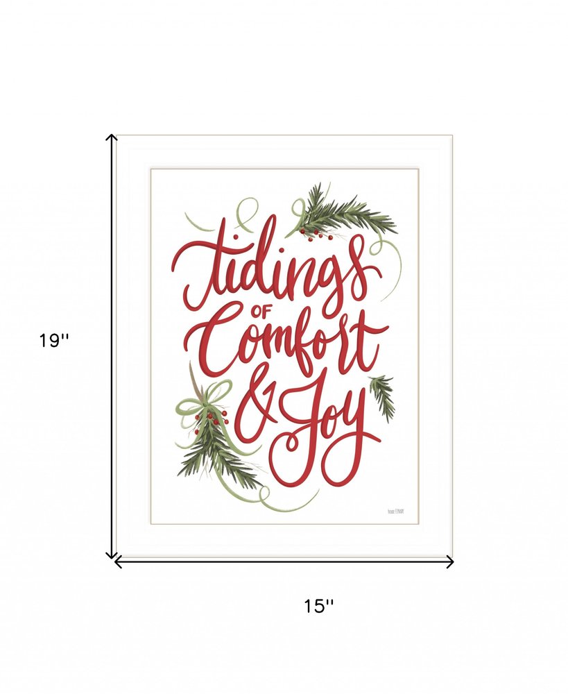 Tidings of Comfort and Joy 2 White Framed Print Wall Art — view 3