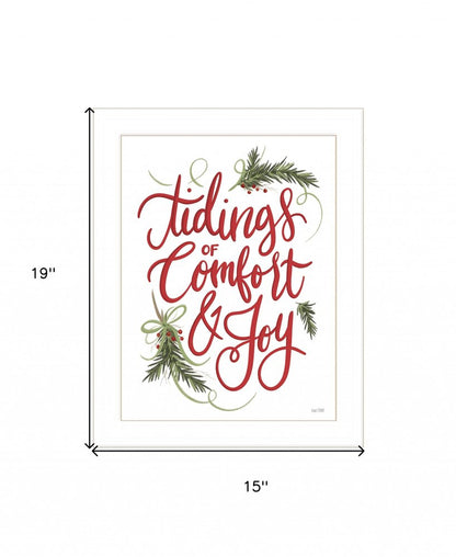 Tidings of Comfort and Joy 2 White Framed Print Wall Art HomeRoots