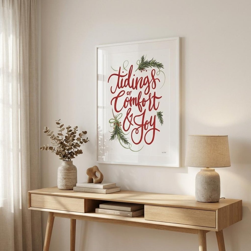 Tidings of Comfort and Joy 2 White Framed Print Wall Art — view 4