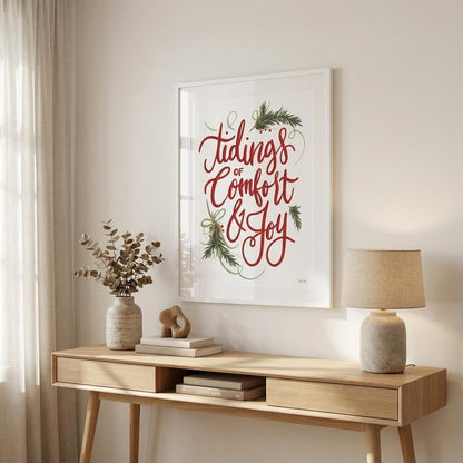 Tidings of Comfort and Joy 2 White Framed Print Wall Art HomeRoots