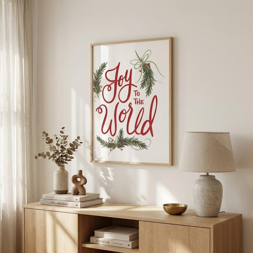 Joy to the World 2 White Framed Print Wall Art — view 4
