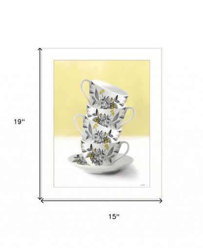 Time for Tea Yellow 1 White Framed Print Wall Art HomeRoots