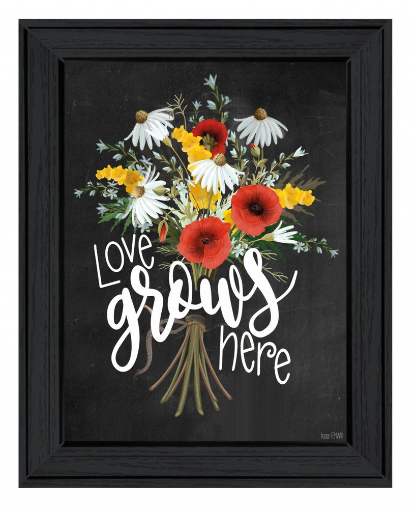 Love Grows Here 6 Black Framed Print Wall Art HomeRoots