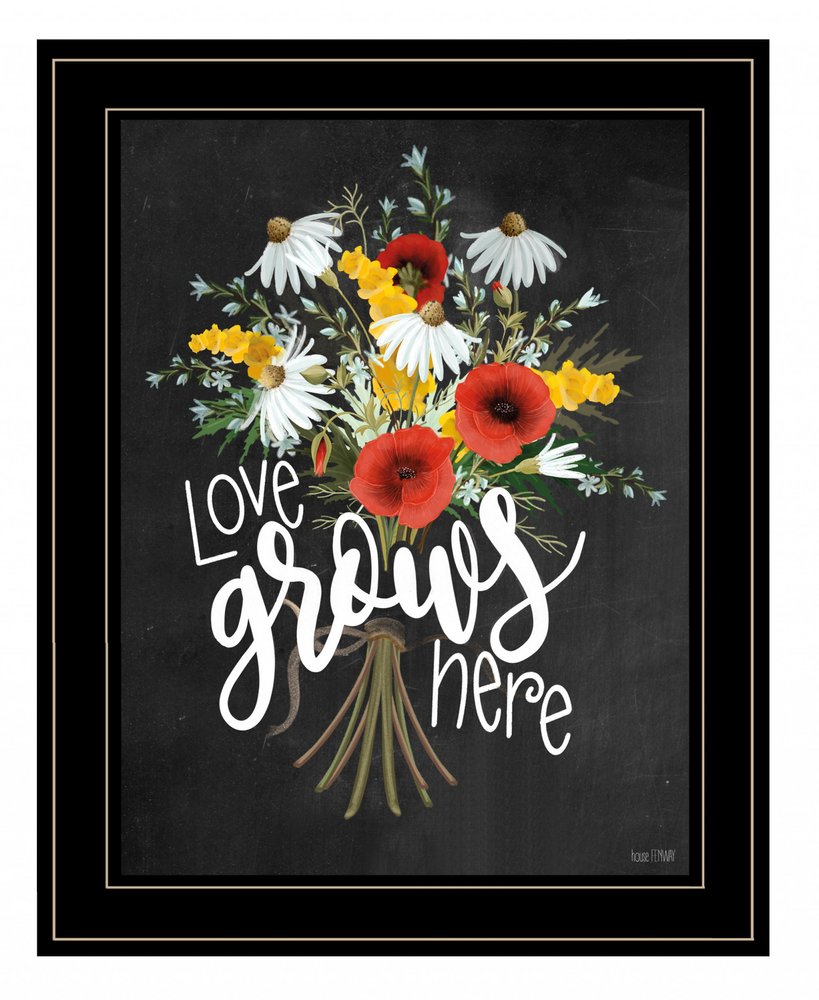 Love Grows Here 7 Black Framed Print Wall Art — view 2