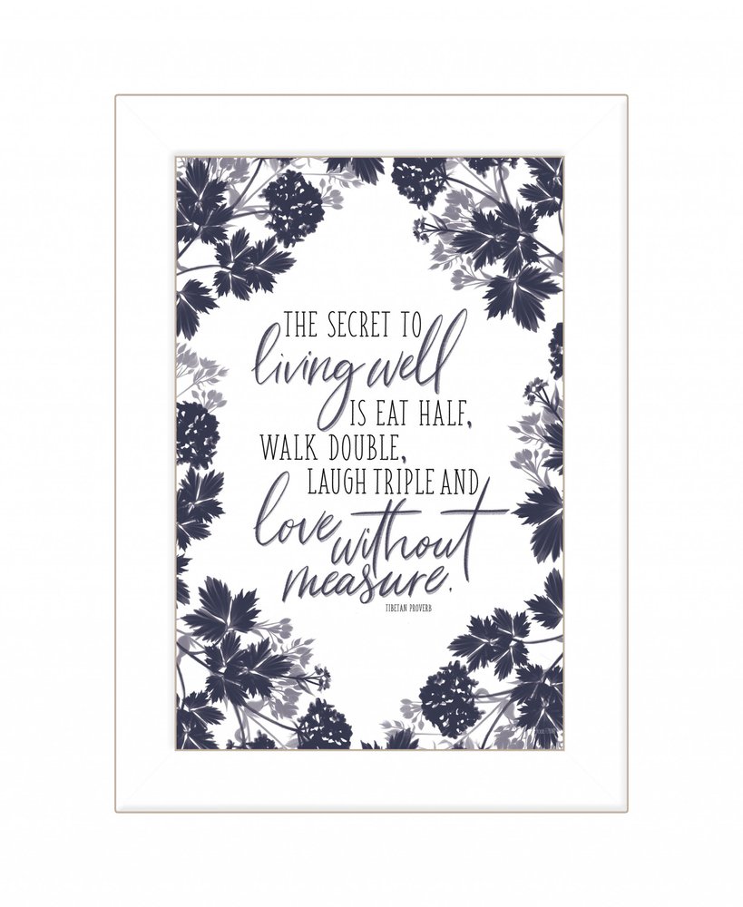 The Secret to Living Well 1 White Framed Print Wall Art — view 2