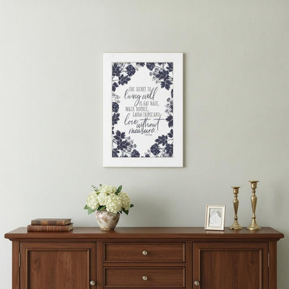 The Secret to Living Well 1 White Framed Print Wall Art HomeRoots
