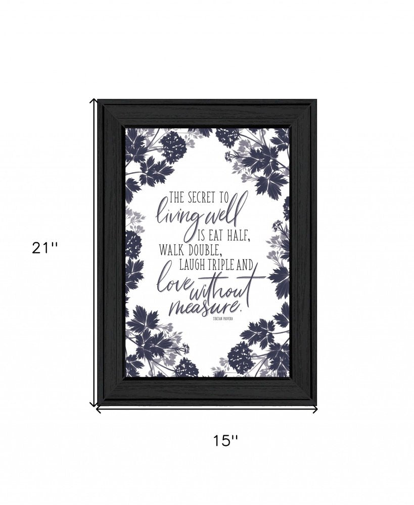 The Secret to Living Well 2 Black Framed Print Wall Art — view 3