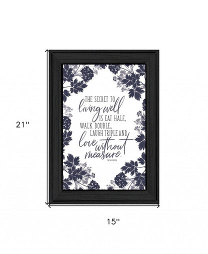 The Secret to Living Well 2 Black Framed Print Wall Art HomeRoots