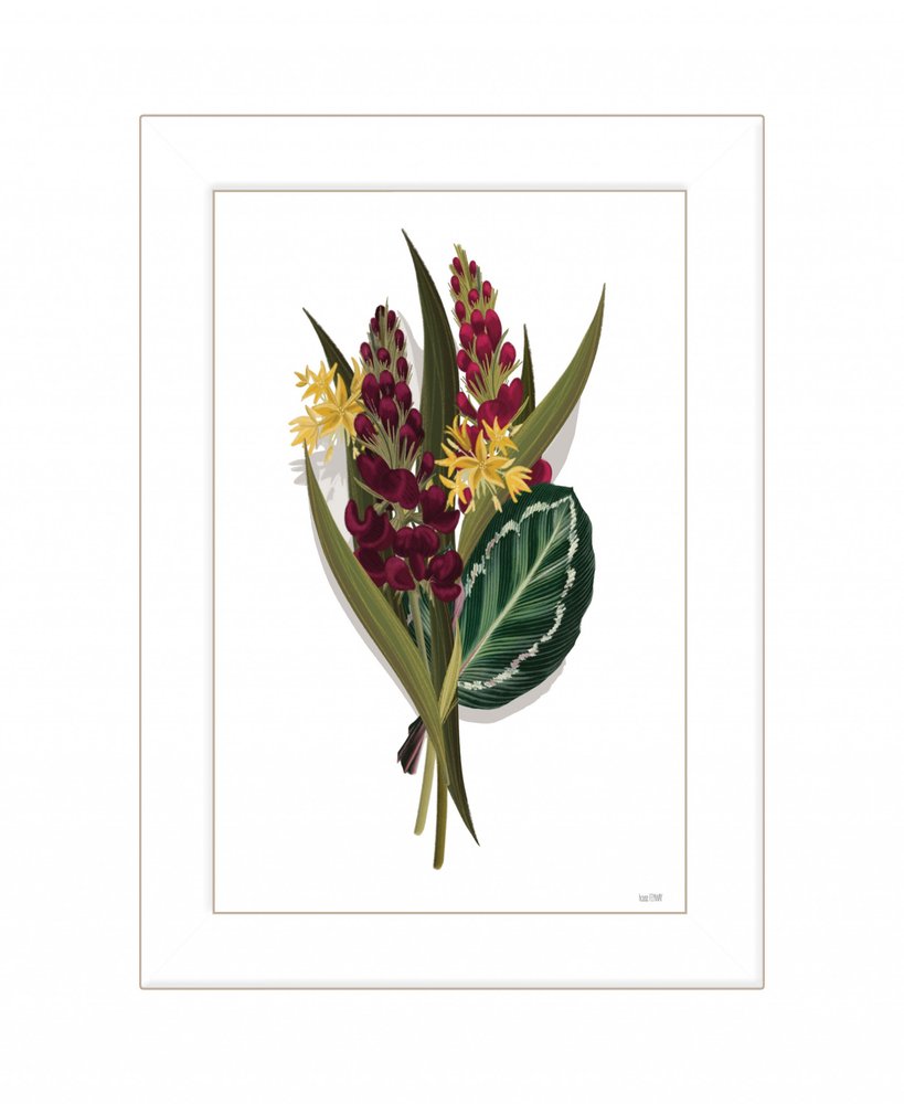 Tropical Sprig 2 White Framed Print Wall Art — view 1