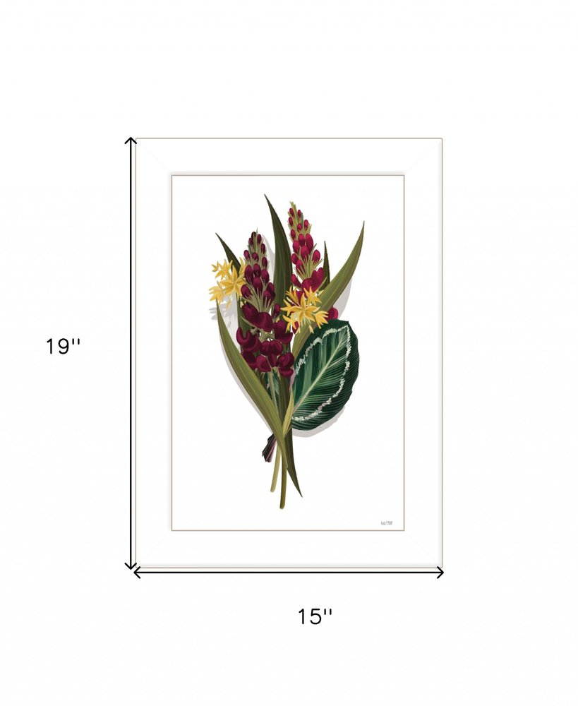 Tropical Sprig 2 White Framed Print Wall Art — view 3