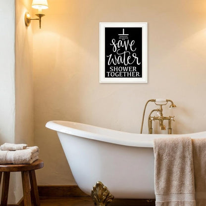 Shower Together 1 White Framed Print Wall Art HomeRoots