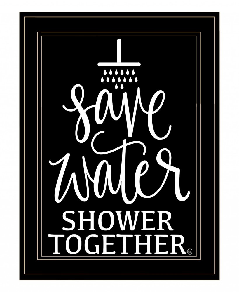 Shower Together 2 Black Framed Print Wall Art — view 1
