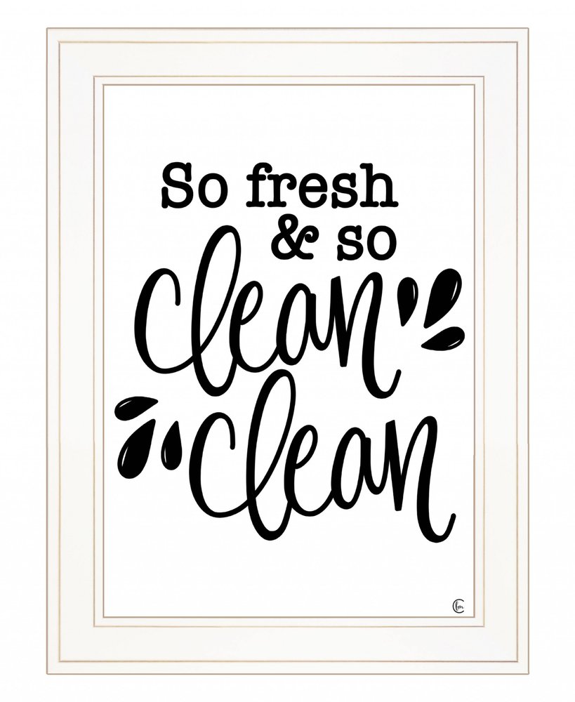 So Clean Clean 1 White Framed Print Bathroom Wall Art HomeRoots