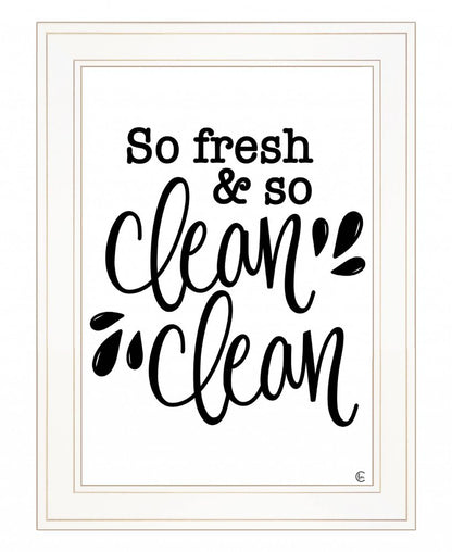 So Clean Clean 1 White Framed Print Bathroom Wall Art HomeRoots