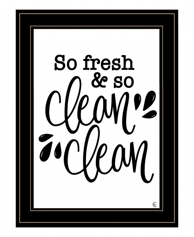So Clean Clean 2 Black Framed Print Bathroom Wall Art — view 1