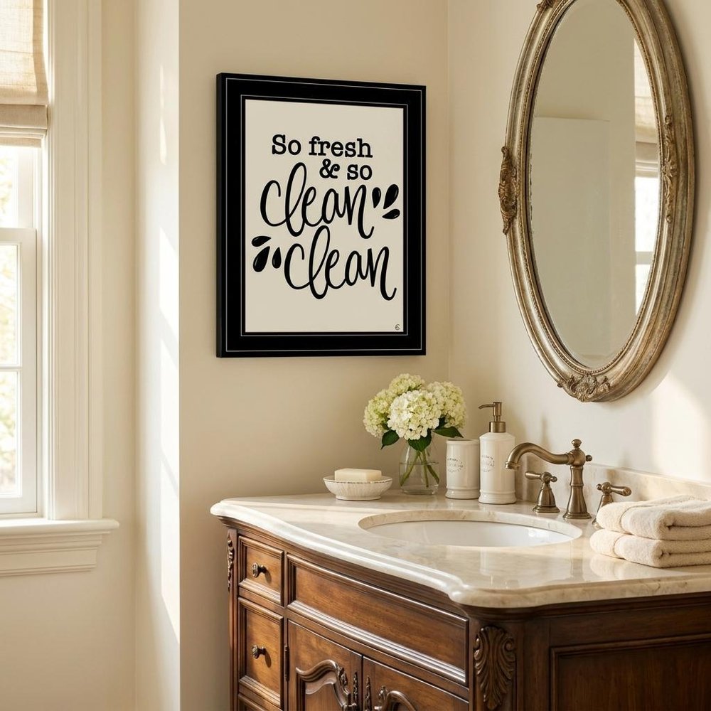 So Clean Clean 2 Black Framed Print Bathroom Wall Art HomeRoots
