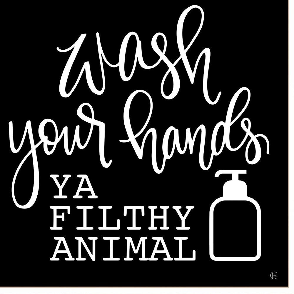 Wash Your Hands 1 White Framed Print Bathroom Wall Art — view 3