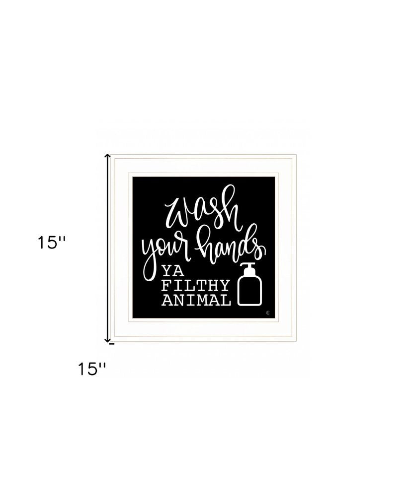 Wash Your Hands 1 White Framed Print Bathroom Wall Art HomeRoots