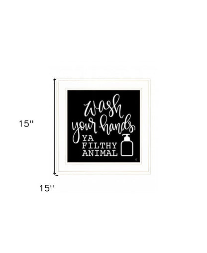 Wash Your Hands 1 White Framed Print Bathroom Wall Art HomeRoots