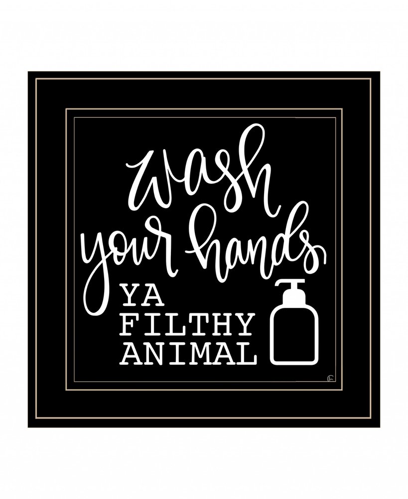 Wash Your Hands 2 Black Framed Print Bathroom Wall Art — view 2