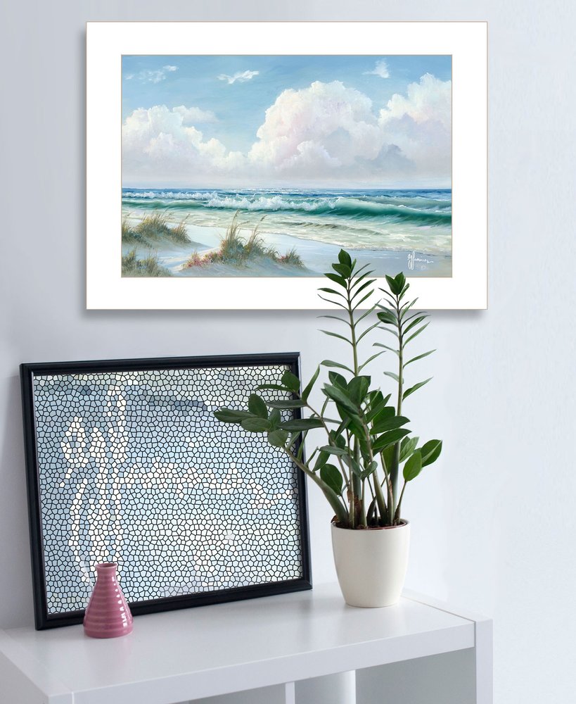 Beach 6 White Framed Print Wall Art HomeRoots
