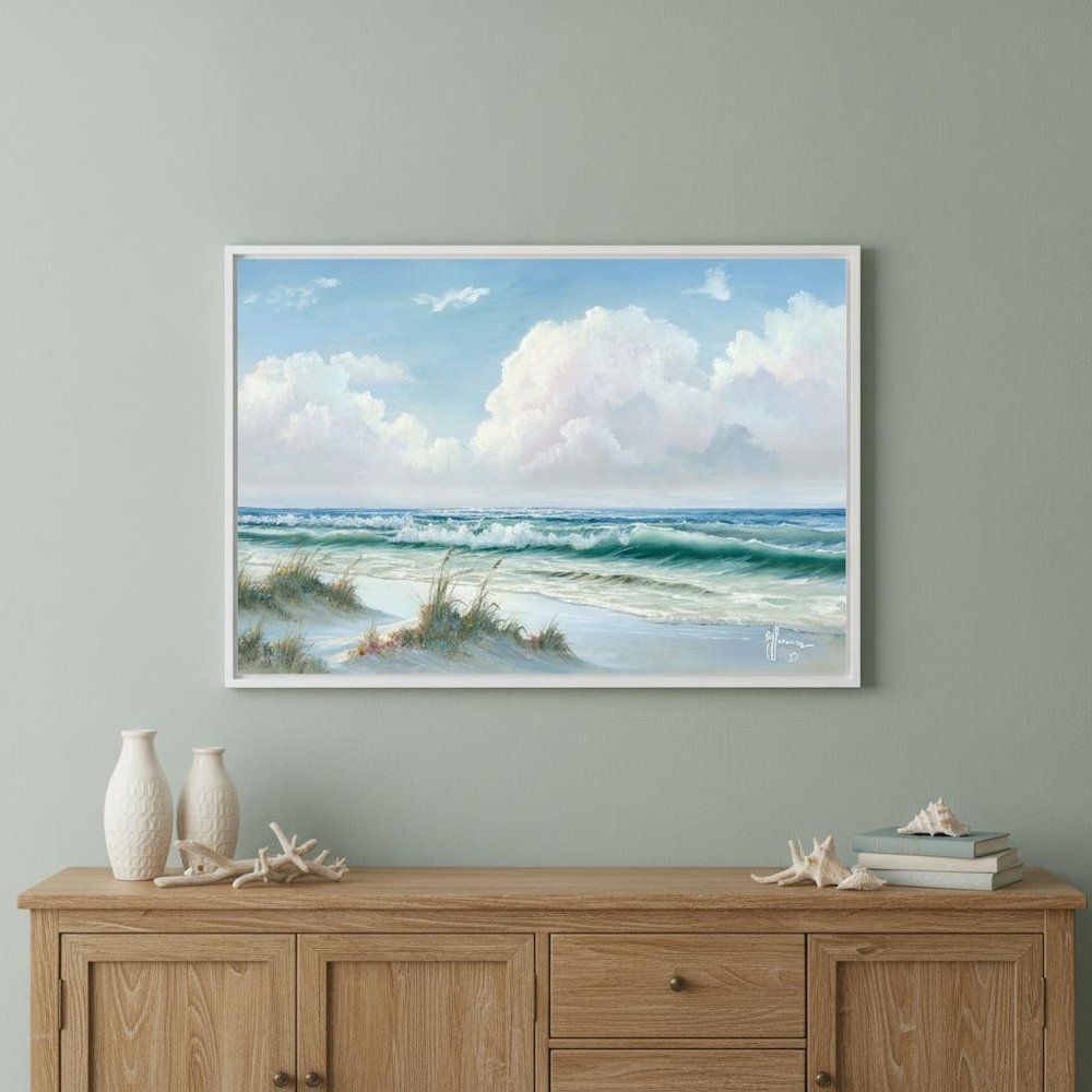 Beach 6 White Framed Print Wall Art HomeRoots