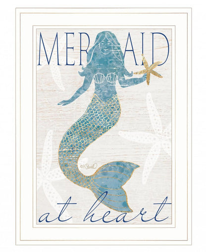 Mermaid at Heart 1 White Framed Print Wall Art HomeRoots