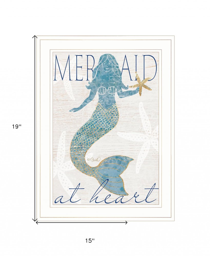 Mermaid at Heart 1 White Framed Print Wall Art HomeRoots