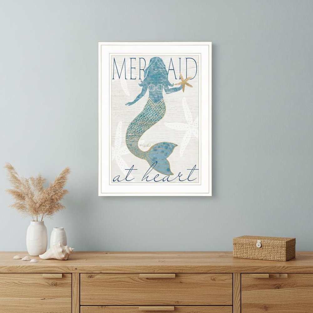Mermaid at Heart 1 White Framed Print Wall Art HomeRoots